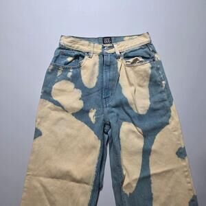 BDG Jeans Womens 27 Blue High Rise Baggy Wide Leg Acid Wash Denim Relaxed